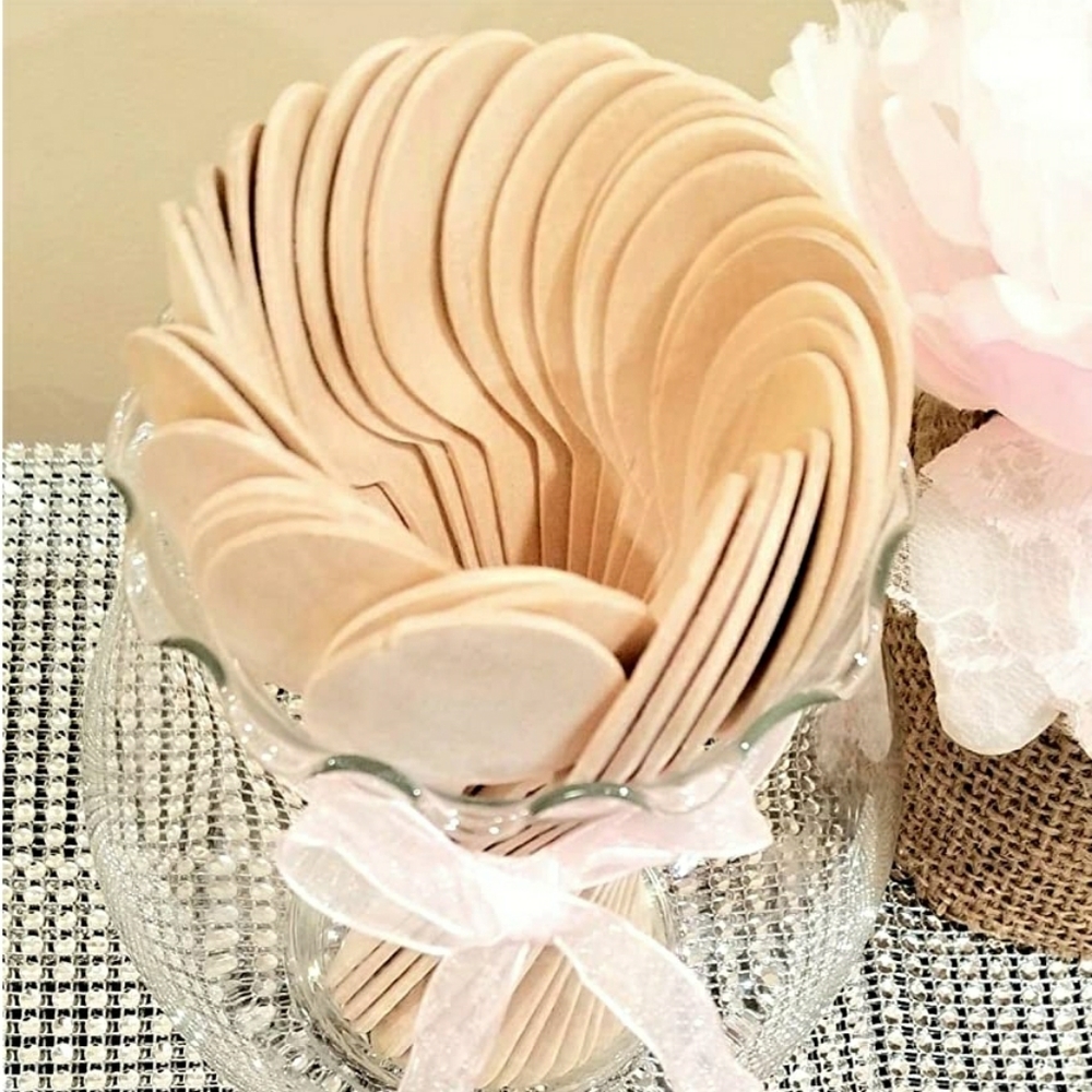 Disposable wooden spoons 6.3" tall party supplies (bulk buy available)